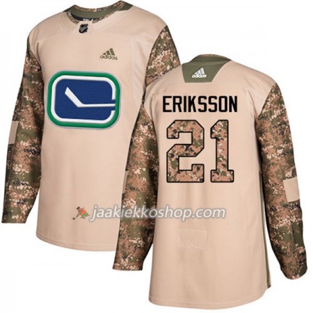 Miehille NHL Vancouver Canucks Pelipaita Loui Eriksson 21 Adidas 2017-2018 Camo Veterans Day Practice Authentic